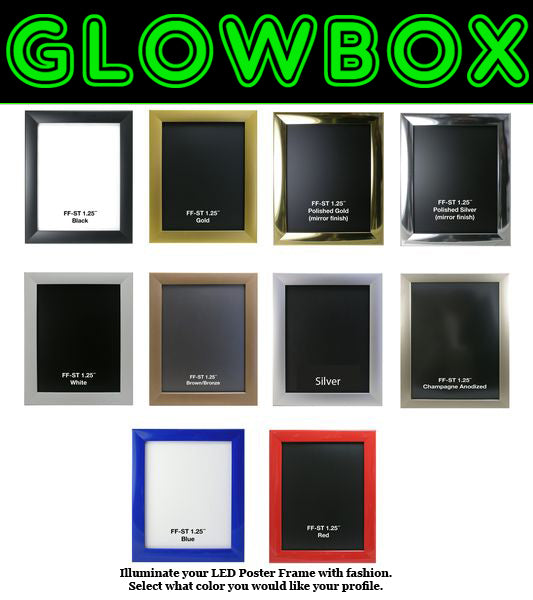4-PACK Glowbox "World Famous" LED Light Box Poster Frames - Made in the USA