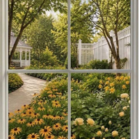 FAUX LED Window Frame + Backlit Scene Print - Select Graphic Print Size: