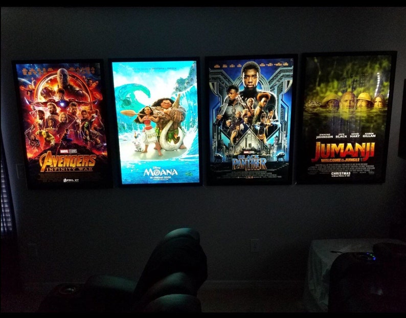 4-PACK Glowbox "World Famous" LED Light Box Poster Frames - Made in the USA