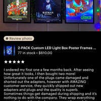 9-PACK 27x40 Glowbox "World Famous" LED Poster Frames - Made in the USA