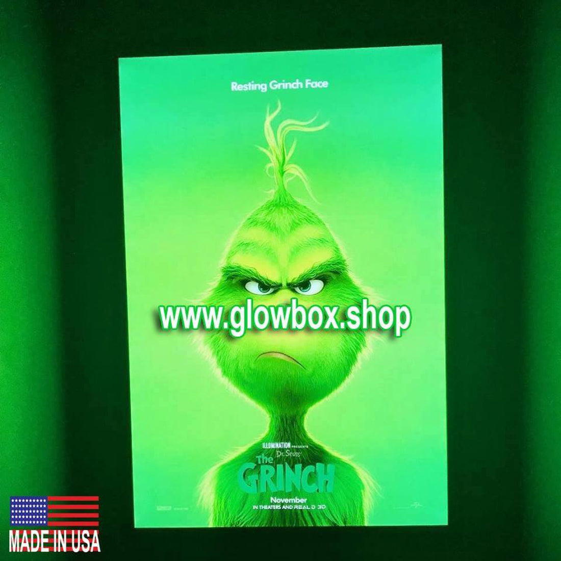 1 Qty Glowbox "World Famous" LED Poster Frame - Select Poster Size: