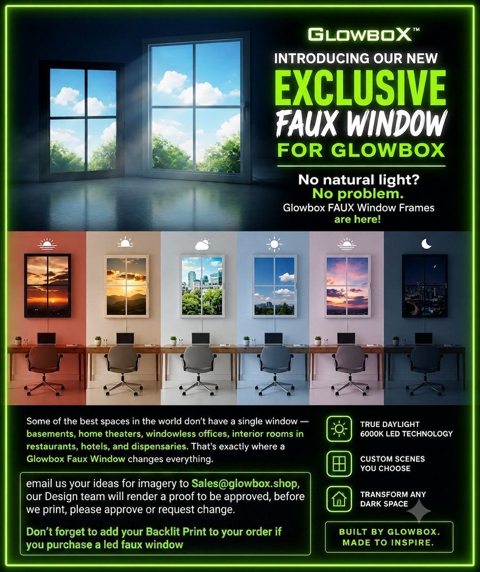 FAUX LED Window Frame - Select Graphic Print Size: