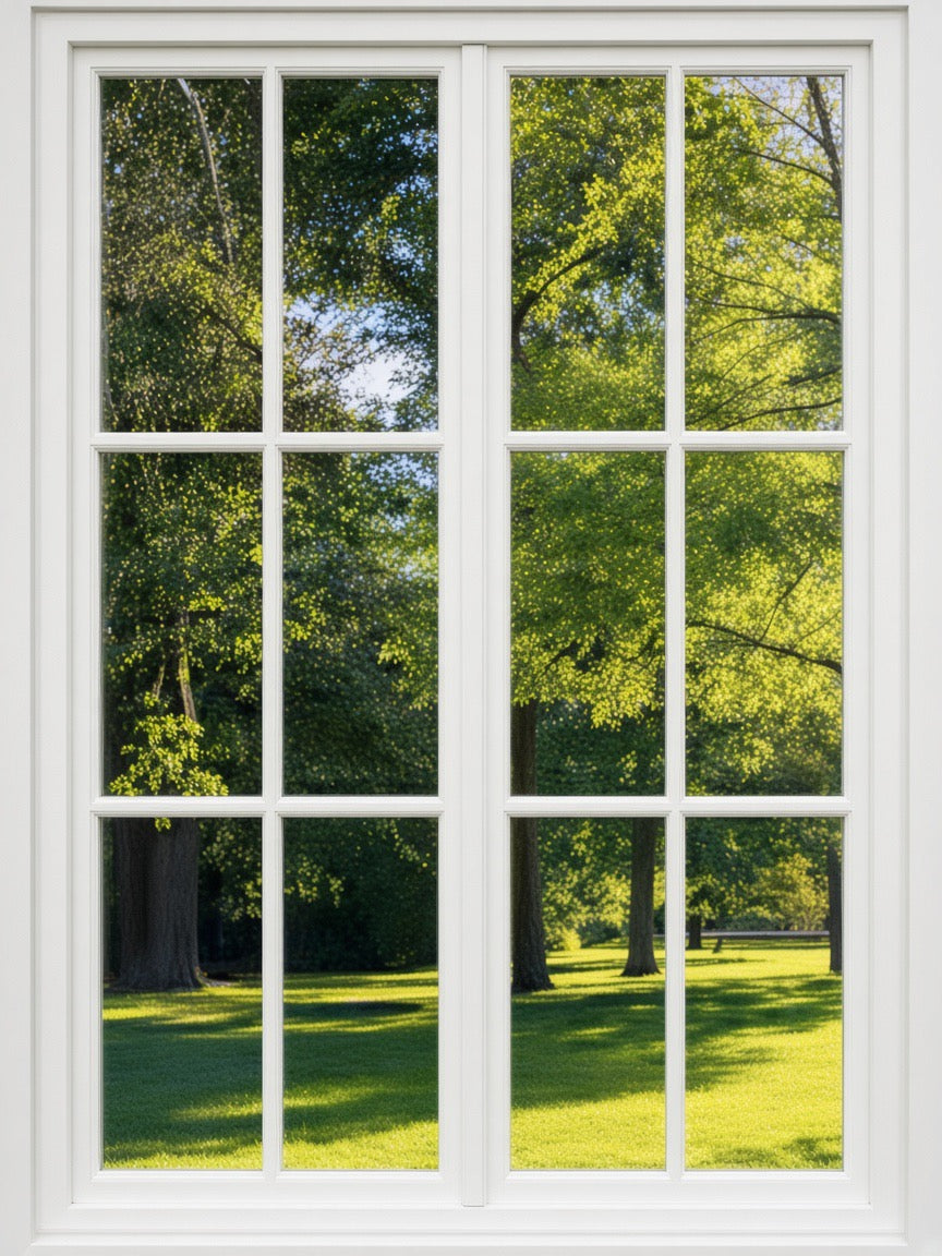 FAUX LED Window Frame + Backlit Scene Print - Select Graphic Print Size: