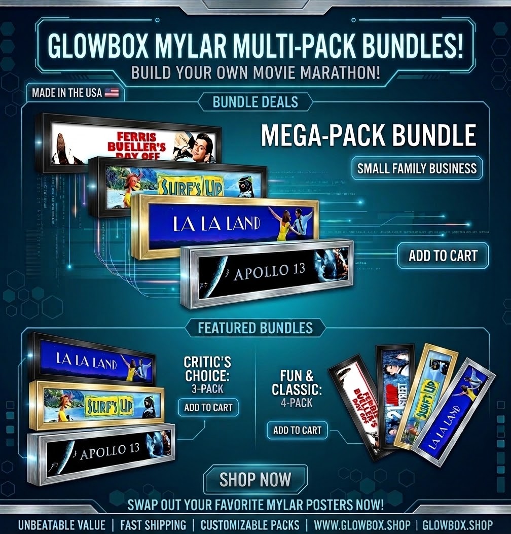 MYLAR MULTI-PACK BUNDLES 5x25 Glowbox LED Light Box Poster Frames
