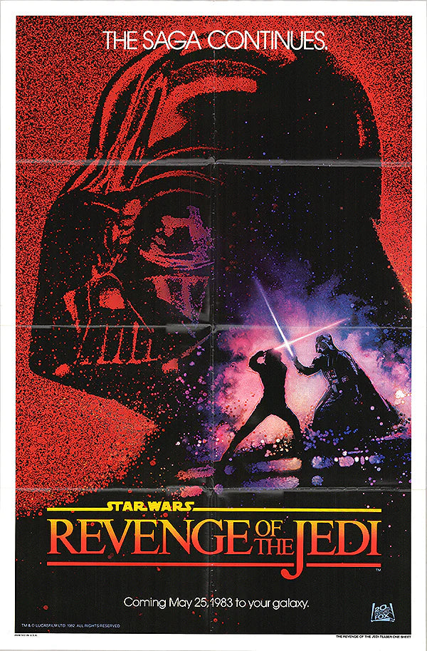 Poster: 27x41” Original One Sheet Star Wars: Revenge Of The Jedi | Released in 1983 Folded