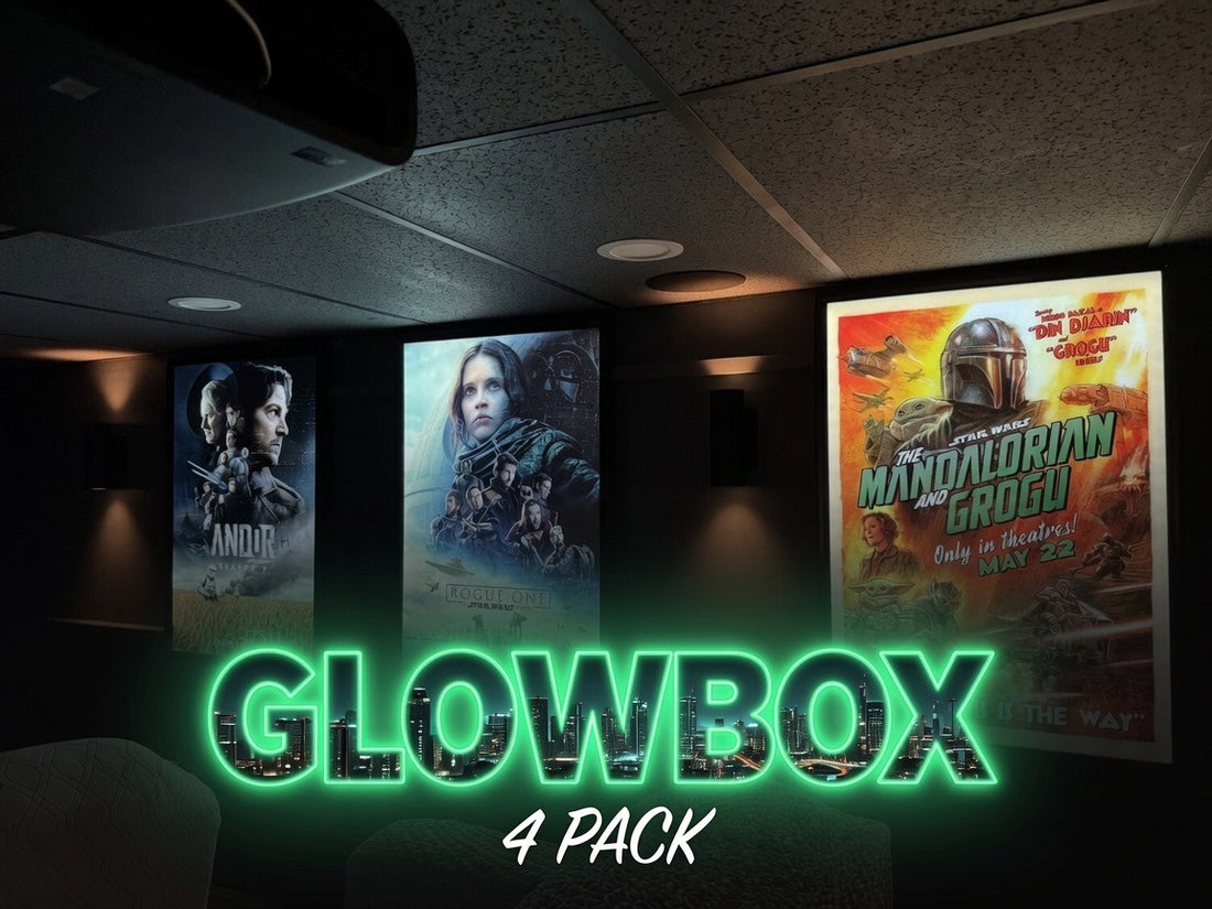 4-PACK Glowbox "World Famous" LED Poster Frames