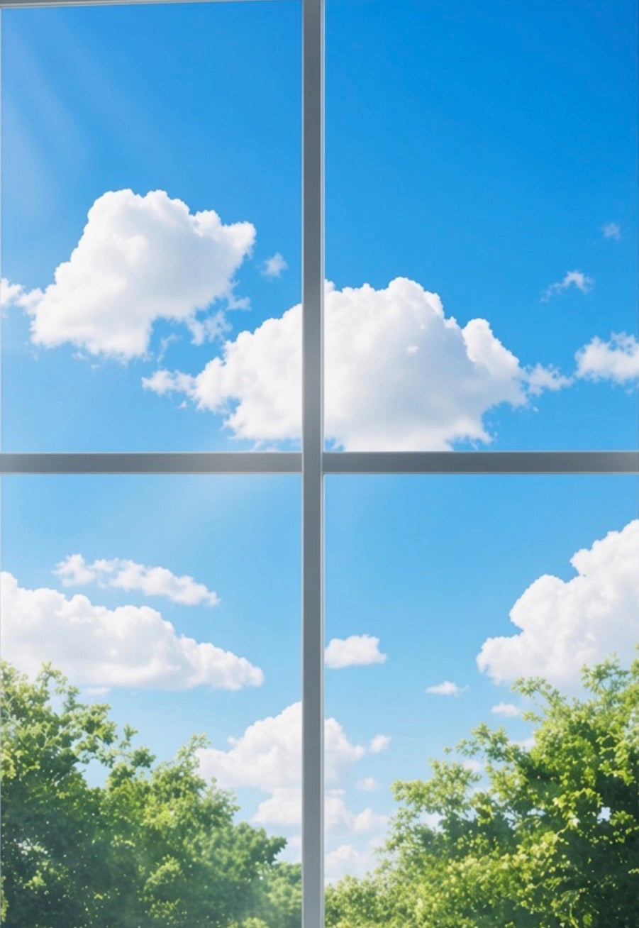 FAUX LED Window Frame + Backlit Scene Print - Select Graphic Print Size: