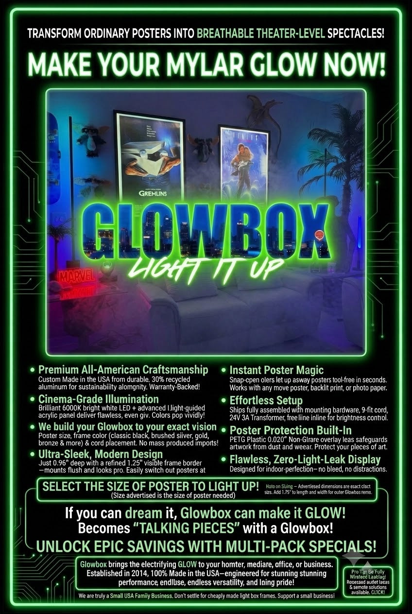 1 QTY Mylar 5x25 Glowbox LED Light Box Poster Frame