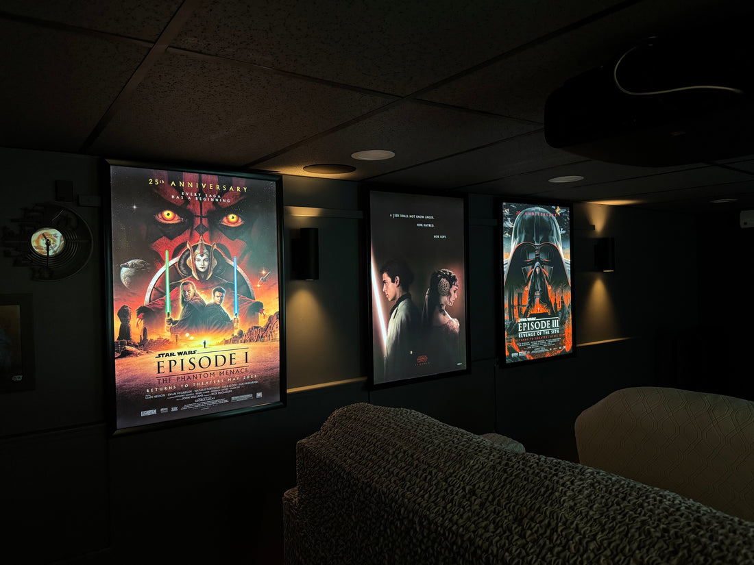 3-Pack "World Famous" 27x40 LED Glowbox Light Box Poster Frames