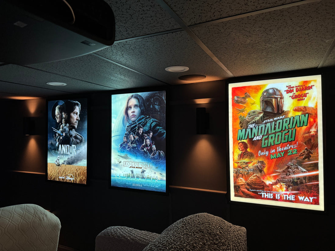 3-Pack "World Famous" 27x40 LED Glowbox Light Box Poster Frames