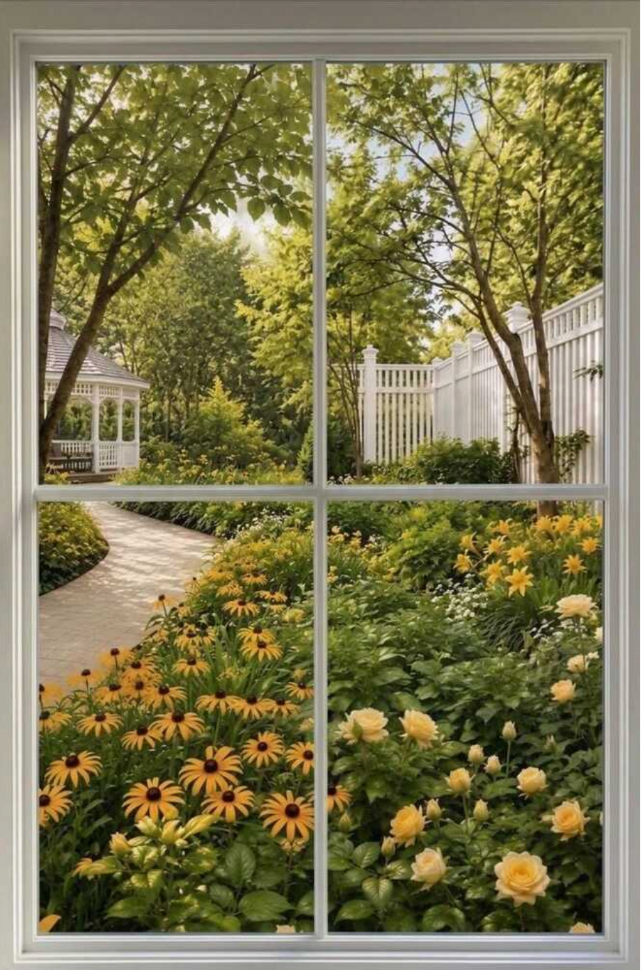 FAUX LED Window Frame + Backlit Scene Print - Select Graphic Print Size: