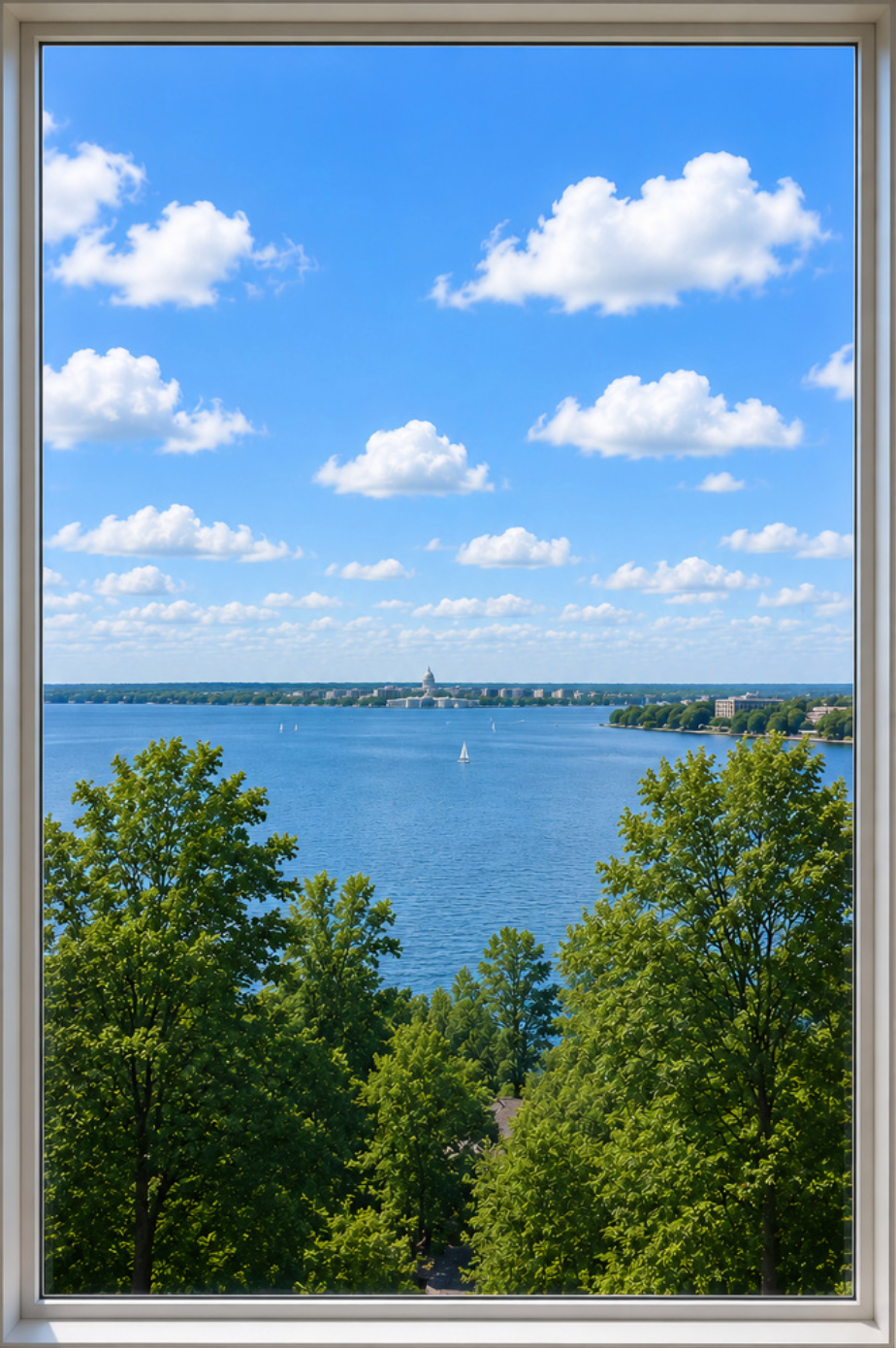 FAUX LED Window Frame + Backlit Scene Print - Select Graphic Print Size: